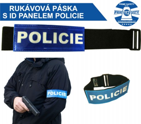 Rukávová páska s ID panelem POLICIE