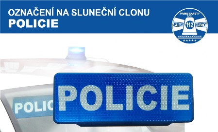 Označení na sluneční clonu POLICIE